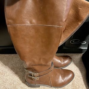 Brown knee high boots